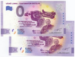 0 Euro Suomi - Tuntematon Sotilas - Juhlasetelipari 0 Euro Suomi - Tuntematon Sotilas - Juhlasetelipari